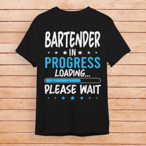 Bartender in Progress" Graphic T-Shirt - 100% Cotton, Unisex Tee